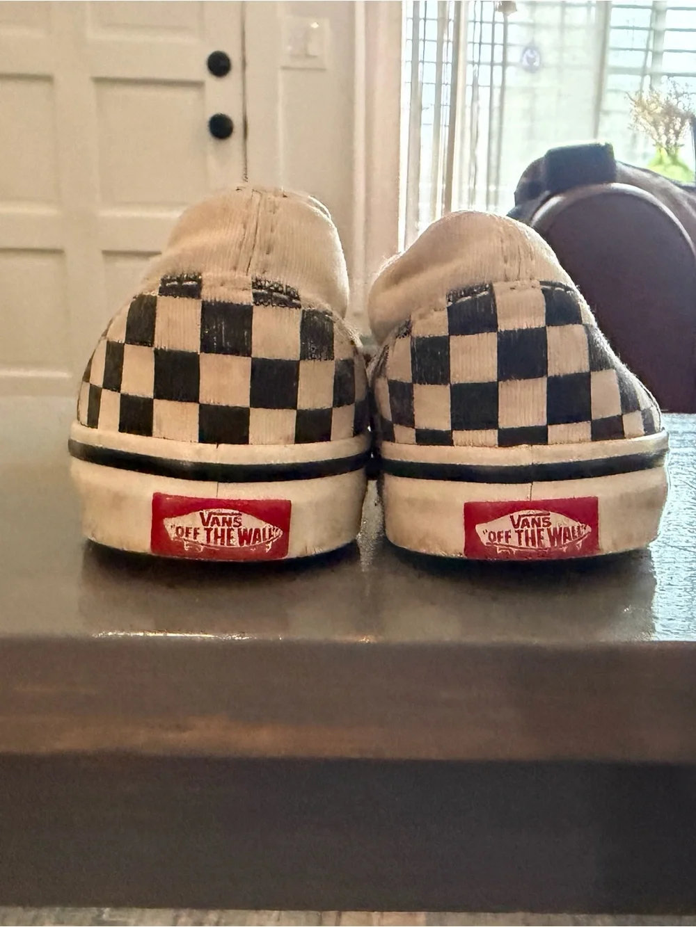 Vans Kids Slip-On Checkerboard Sneakers - Black & Cream